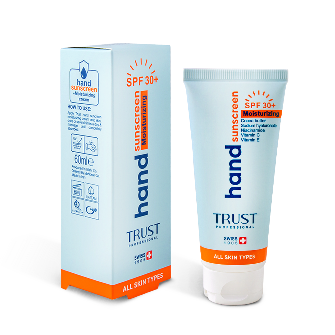 کرم تخصصی دست ضدآفتاب و آبرسان +SPF30 بی‌رنگ تراست 😍🇨🇭