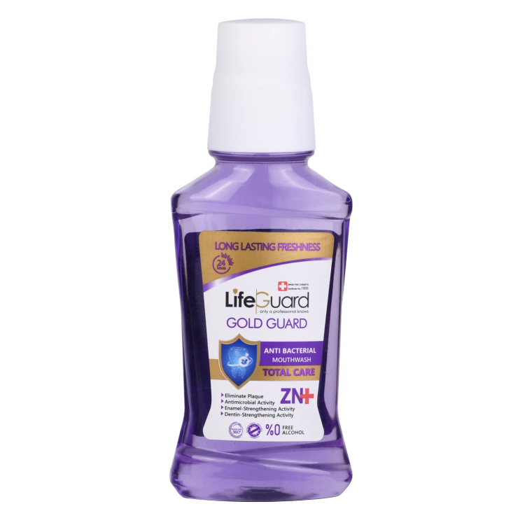 دهانشویه بزرگسال توتال (Gold Guard) برند لایف گارد با حجم 270 میلی لیتر