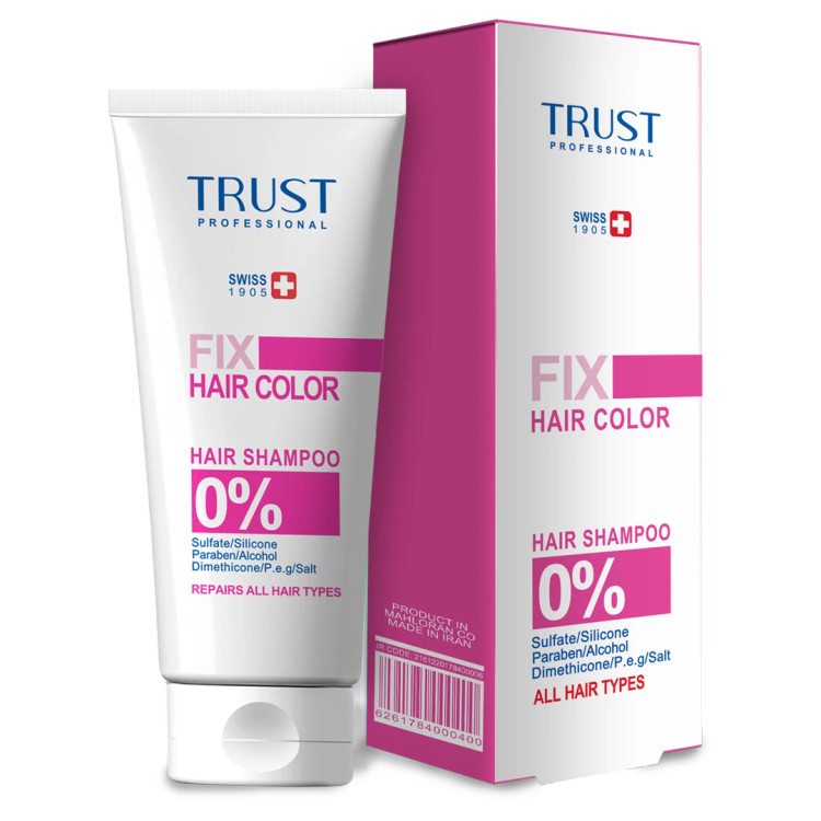 شامپو تخصصی تثبیت رنگ و ترمیم مو تراست